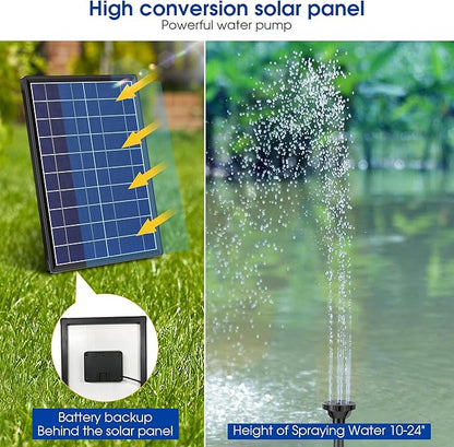 Biling 5.5W Solar Fountain for Bird Bath, Garden Pond, Fish Tank & 8W Solar Pond Aerator with 4400 mAh Battery Backup for Fish Pond Stock Tank Aquarium