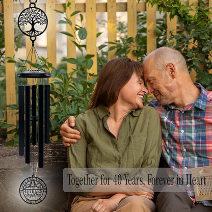40th Wedding Anniversary Wind Chime Gifts for Parents Couple Husband Wife Friends Keepsake Decoration for Home or Garden