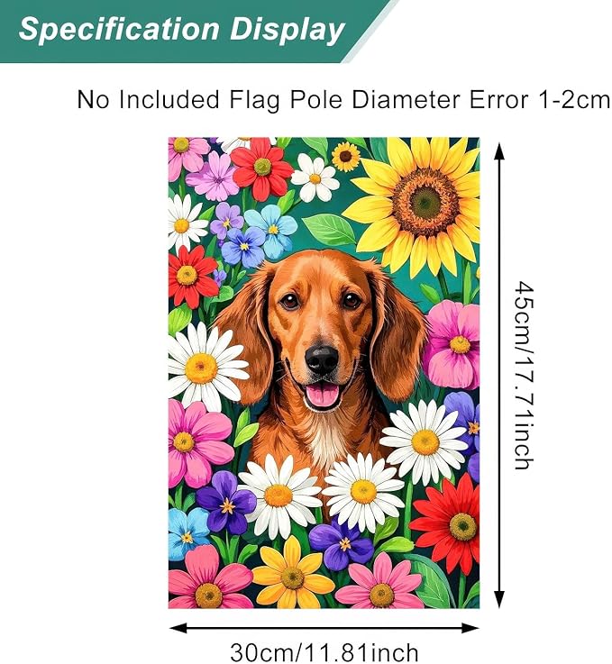 BlissYard Hello Spring Garden Flag 12x18 Inch Double Sided Cute Golden Retriever Seasonal Welcome Small Flags For Outside Outdoor Decor Yard Farmhouse Holiday Spring Summer Decorations Yard Flags