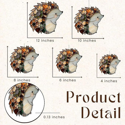 Hedgehog Acrylic Suncatcher, Boho Suncatchers for Window Hanging Ornament, Woodland Animal Art Garden Decor for Hedgehog Lover, Gifts for Mother's Day, Mom, Grandma, Wife, Women, Nana