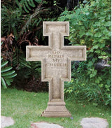 Avalon Gallery San Damiano Garden Crucifix, Stone Resin Outdoor Religious Statue, 24" Tall x 9" Wide