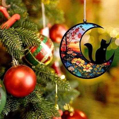 Cat Memorial Suncatcher Windows Memorial Ornament Pet Sympathy Gift for Loss of Cat Personalized Decorations Sun Catcher in Loving Memory for Loss Christmas Decor