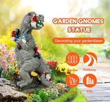 Himaweek Garden Statue Outdoor Decoration, Weatherproof 14” Dinosaur Garden Gnome, Indoor Outdoor Décor Garden Art for Patio Lawn Yard, Gardening Gift for Homeowners