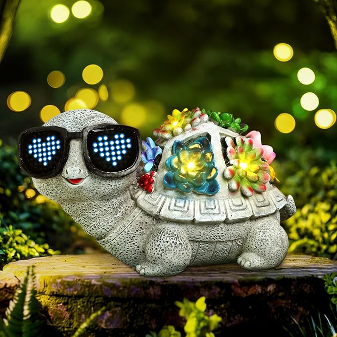 kyoryuger Mothers Day Solar Garden Decor Turtle for Women Mom Grandma Sister, for Mom, Solar Outdoor Decor for Patio Backyard Yard Lawn Decoration-Unique Birthday Present, Yard