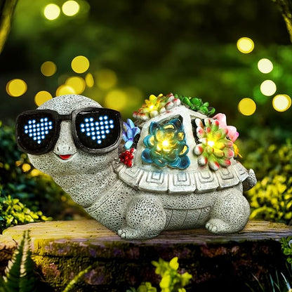 kyoryuger Mothers Day Solar Garden Decor Turtle for Women Mom Grandma Sister, for Mom, Solar Outdoor Decor for Patio Backyard Yard Lawn Decoration-Unique Birthday Present, Yard