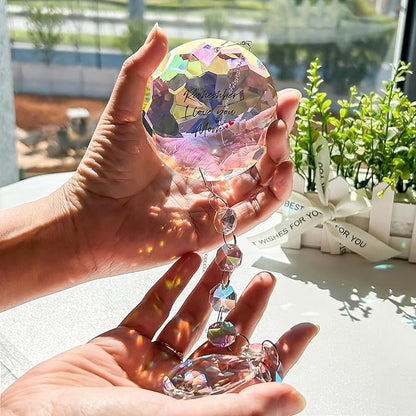 Remember I Love You Mom Gifts for Mothers Chriatmas Birthday, Perfect for Christmas Mothers Day to Mom from Daughter Son, Window Decor Crystal Suncatcher for Moms Office Bedroom Living Room Garden