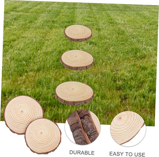 BESPORTBLE 2pcs Wooden Garden Stepping Logs Outdoor Patio Pathway Flagstone Stepping Stones with Delicate Texture for Flower Bed Decoration
