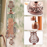 Wind Chimes Outdoor Clearance, Ukulork Owl Aluminum Tube Windchime with S Hook,Patio Garden Decor, Housewarming Gift.