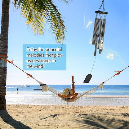 Wind Chime, Classic Wind Chimes for Outdoor Indoor Decor Smooth Melodic Tones Chime for Garden Patio Balcony and Home - 29 Inch with 6 Tubes & DIY Pendants for Outdoor Garden Patio Decor