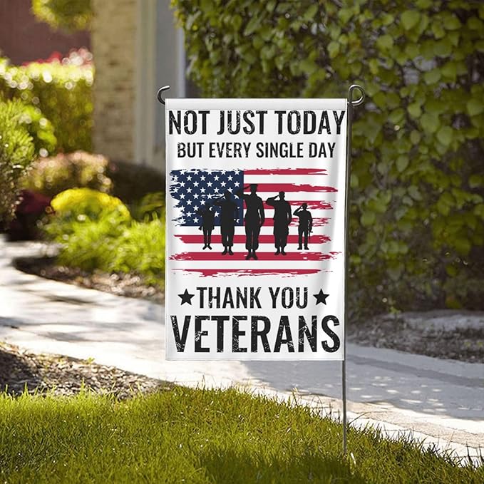 Thank You Veterans Garden Flags 12×18 Inch Double Sided Decorative Yard Banner Seasonal Flag for Outdoor Outside Decor