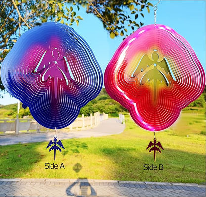 DJUAN Angel Wind Spinners for Yard and Garden Decor Angel Gifts for Women Wind Spinner Outdoor Metal Large Colorful Angels Figurines Hanging Wind Spinners Kinetic Art Lawn Ornaments