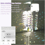 Automatic Rotating Suncatchers for Windows Hanging, Crystal Auto Rotating Rainbow Maker for Window, Clear Crystal Prism Sun Catcher, Easter Gift, Gift for Mom, Home Decor(Color-style1)