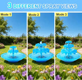 Yeomi 3-Tier Solar Fountain Pump with LED Lights, 24H Outdoor Water Feature, Detachable Design, Multi-Function Bird Bath Water Fountain for Garden Patio Yard Backyard Pond, 3.5W