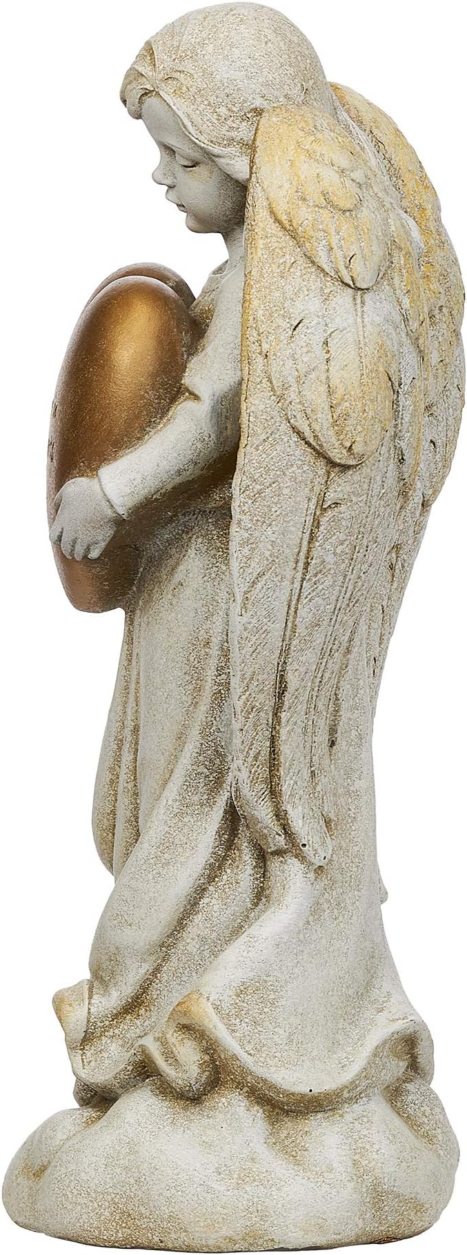 Joseph's Studio by Roman - 12.25" H Memorial Angel Holding a Heart Garden Statue, Religious Outdoor Decor