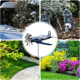 2 Airplane Wind Spinner, Airplane Weather Vane for The Yard Garden Wind Sculpture Windmill Aircraft Pinwheel Metal Handmade A-irplane W-eathervanes Windmill Outdoor Courtyard Decor Garden Pinwheels