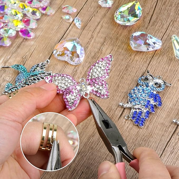 230Pcs Sun Catchers DIY Making Kit for Adults Arts and Crafts Diamond-Setting Butterfly Hummingbird Owl Crystal Suncatcher Hanging Prism Rainbow Maker for Window Garden Christmas Decor