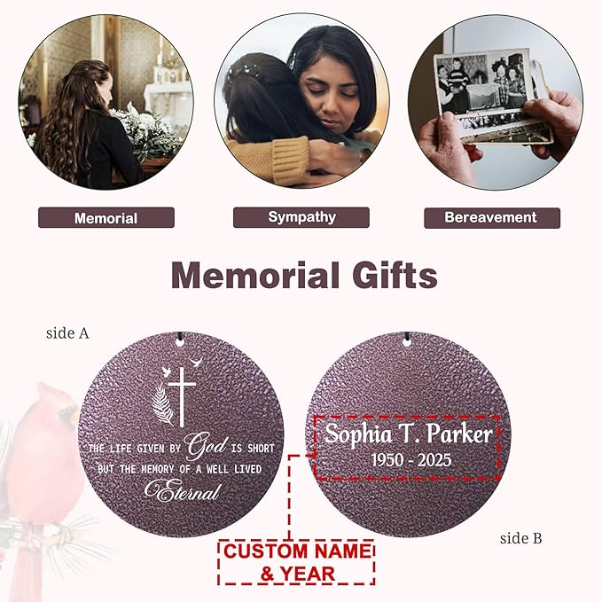 Personalized Engraved Wind Chimes for Loss of Mom Dad, Memorial Deep Tone Wind Chimes Gifts for Outside, Sympathy Gifts for Bereavement Condolence, Produced in USA
