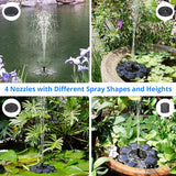 Qualife Solar Water Fountains Outdoor, Solar Powered Fountain Pump for Bird Bath,1.6W Solar Pond Fountain Pump for Garden Decor,Birdbath Pond Pool .