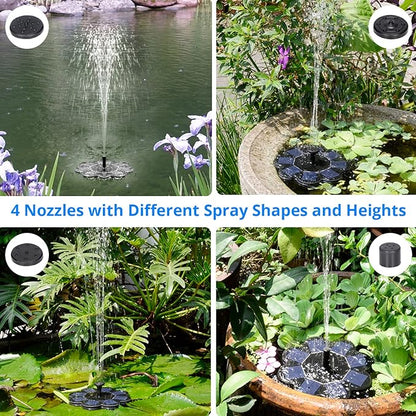 Qualife Solar Water Fountains Outdoor, Solar Powered Fountain Pump for Bird Bath,1.6W Solar Pond Fountain Pump for Garden Decor,Birdbath Pond Pool .