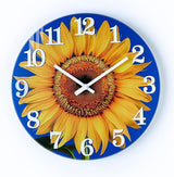 Yoiolclc Large Outdoor Clock Waterproof-Decorative Sun Flower Wall Clocks for Pool Patio Porch Garden(14 Inch,Sunflower)