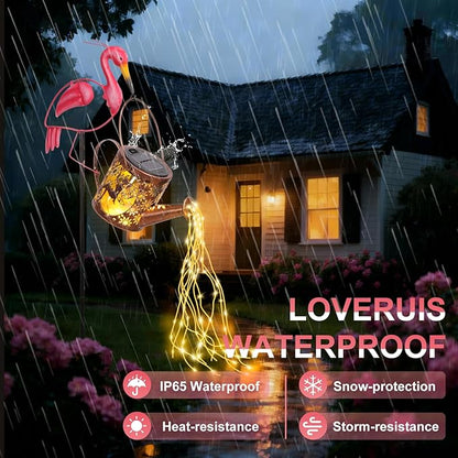 LOVERUIS Solar Watering Can Light with Fairy Pink Flamingo Gifts for Mon Solar Lantern Lights Decoration Outdoor Yard Art Patio Porch Lawn Valentine Decor Gift Women Wife