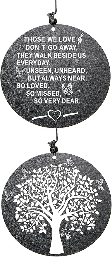 Sympathy Wind Chimes, 40" Memorial Wind Chimes for Loss of Loved One, Sympathy Memorial Bereavement Gift,in Memory of Loved One Loss of Mother Father，Home Decor Garden Patio Outdoor (Black)