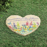 Fox Valley Traders Custom Grandchildren Wildflowers Garden Stone, 100% Resin, Outdoor Décor - Measures 10" x 9 1/2", 6 Names
