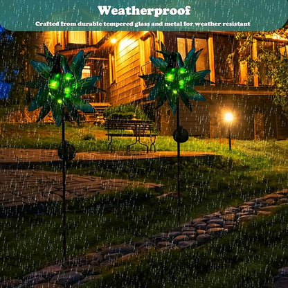 Hummingbird Wind Spinner Garden Decor, Metal Wind Spinner Lights Outdoor Solar Garden Decor, Lighted Pathway Yard Spinner Wind Sculpture, Solar Powered Path Lights Kinetic Wind Catcher for Outside