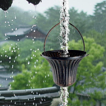 Lotus Rain Chain, 6.5FT Rain Chain Gutters, Adjustable Rain Catcher Chain with 10 Cups, Rain Chain Downspouts for Outdoor Gutter (Small Cup)