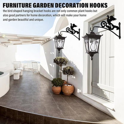 Plant Hangers Hooks,Hanging Bracket Outdoor Decoration Hooks Black 16 Inch Anti Rust Metal Plants,Lights,Planters,Lanterns,Hanging Bird Feeders,Wind Chimes,Indoor