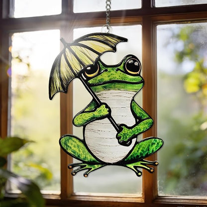 Frog Suncatcher, Stained Glass Frog Suncatcher Ornament, Frog Lovers Gift Ideas