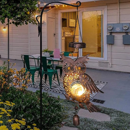Beautyard Solar Wind Chimes Outdoor Owl Mom Wife Hanging Lanterns Christmas Decorations Solar Lights for Outside Garden Yard Art Unique Birthday Gifts