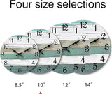 CHYLIN Wall Clock,10 Inch Silent Non Ticking Wall Clocks Battery Operated, Teal Turquoise Rustic Clock Decorative for Kitchen Bathroom Bedroom Living Room(Bronze White)