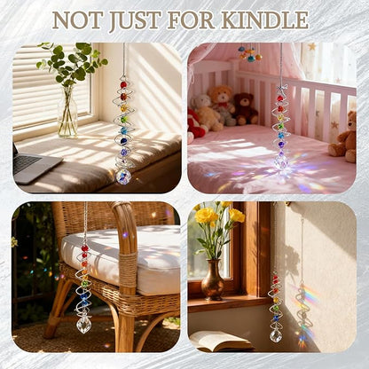 Garden Decor Crystal Suncatcher Wind Spinners Outdoor with Gazing Ball Sun Catchers Indoor Window Hanging Decor Yard Outdoor Home Ornaments Birthday for Women Men Rainbow Maker