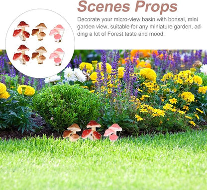 SEWACC Simulation Mushroom Garden Ornament, 6pcs Random Color Foam Artificial Emulation Mushroom Adornment Decorative Outdoor Statues Landscape Froth Mushroom for Home Gardon (Random Color)