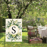 AVOIN colorlife Monogram Letter S Floral Garden Flag 12x18 Inch Double Sided Outside, Family Last Name Initial Yard Outdoor Decoration