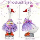 Large Porch Goose Outfits Set Decor - 20" Porch Goose Statue with Birthday Costume Gift for Mom Girl Boy ,Indoor or Outdoor Decorative Figurine for Garden Patio Lawn Entryway Accent,Housewarming Gifts