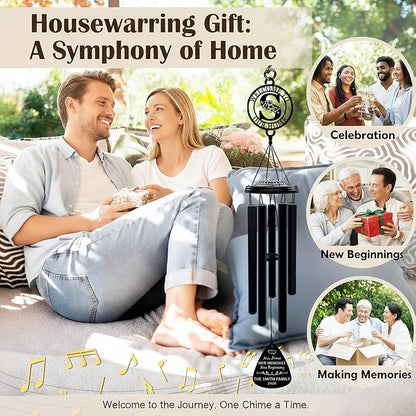 Personalized Housewarming Wind Chimes New Home Gift Custom House Warming Gifts for New Apartment Couple Outdoor Hanging Home Decor Decoration