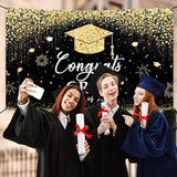 Large School Graduation Party Banner Decorations 72x44 Inch, Graduate Banner for Class of 2025 Ceremony Congratulations Grad School Prom Favors Party Supplies, Garden Flag Photography Background