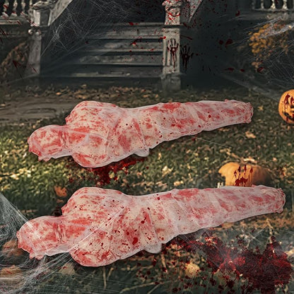 2 Sets Halloween Hanging Cocoon Corpse, 64'' Bloody Inflatable Cocoon Outdoor Decoration Set with Bandage, Scary Dead Body Prop Decor for Outdoor Halloween Party House Yard (Red)