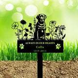 Personalized Flora Dog Memorial Garden Stake - Custom Cemetery Sign with Stake, Grave Plaque, Pet Headstone, Engraved Marker for Dogs