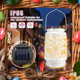Easter Decoration for Outdoor Solar Lanterns Waterproof Garden Decor,Metal Table Decorative Light Gardening Patio Yard Lawn Backyard Front Porch Pathway