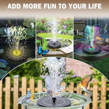 Solar Bird Bath Fountain Pump - 8 Spray Patterns, Floating Nozzle, Birdbath Fountain Kit, Garden Pond Aerator Decor