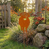 Therwen Metal Highland Cow Yard Stake 22" H Rusty Highland Cow Metal Garden Stakes for Lawn Garden Yard Patio Outdoor Decor Decorative Gifts for Women Men