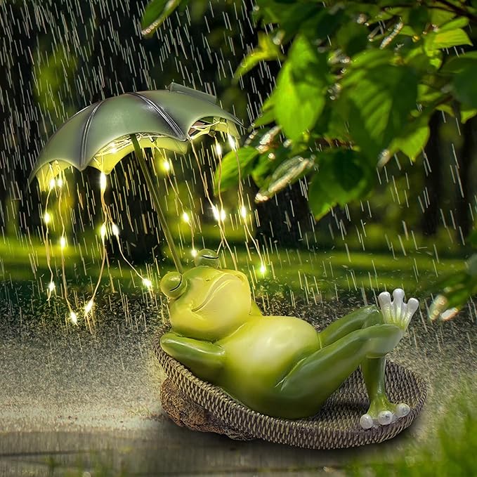 Garden Statues for Outside -Outdoor Statues and Sculptures,Outdoor Statue Decor for Yard, Unique Birthday Garden Gift for Ladies/Mom/Grandma (Frog Statue)