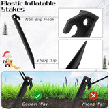 Aodaer 36 Pieces Plastic Inflatable Stakes 8.8 Inch Christmas Halloween Yard Stakes Heavy Duty Anchor Replacement Inflatable Accessories for Garden Outdoor Inflatable Decorations, Black