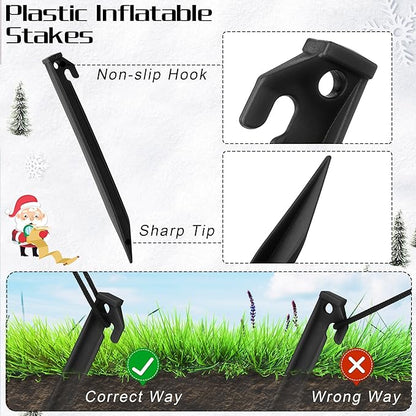 Aodaer 36 Pieces Plastic Inflatable Stakes 8.8 Inch Christmas Halloween Yard Stakes Heavy Duty Anchor Replacement Inflatable Accessories for Garden Outdoor Inflatable Decorations, Black