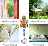 8inch Elephant God Prism Suncatcher Hindu Ganesha Protection Charm Decor Window Garden Wall Hanging Crystal Pendant for Christmas Tree