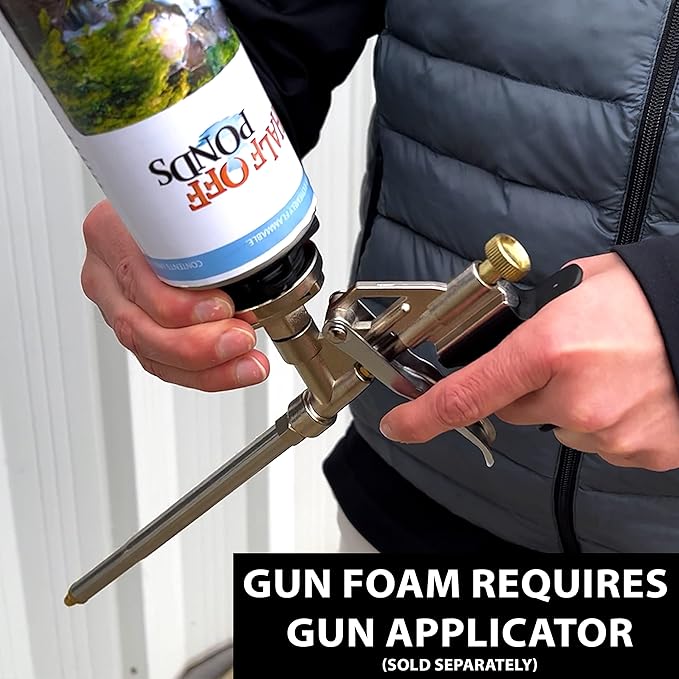 Half Off Ponds Waterfall Gun Foam – 3 Pack Black Expanding Pond Foam Sealant for Koi Ponds, Waterfalls & Landscape Rockwork – 24oz Polyurethane Can for Foam Gun – Outdoor Waterproof Gap Filler