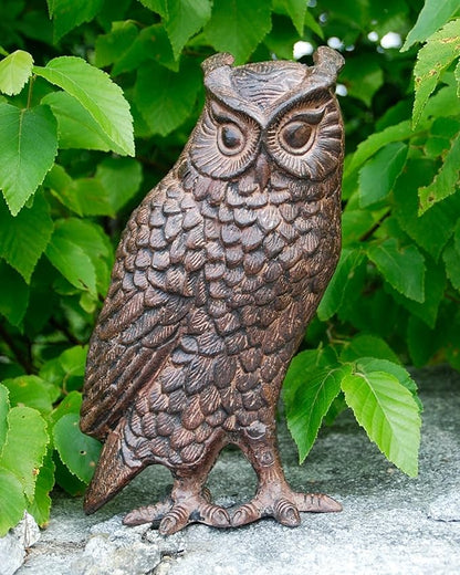 Achla Designs Great Horned Owl Garden Statue, Bronze